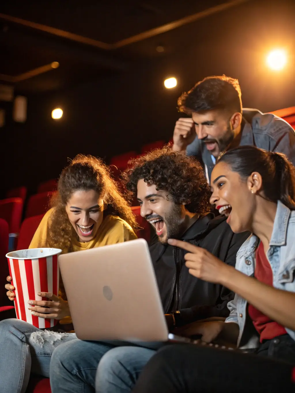 A lively discussion taking place after a film screening, with attendees sharing their interpretations and opinions.